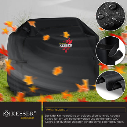 KESSER Grillabdeckung 600D Oxford wetterfest 163 x 61 x 122 cm schwarz