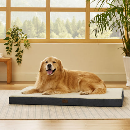 Bedsure Orthopädisches Hundebett für grosse Hunde, grau, 112 x 81 cm