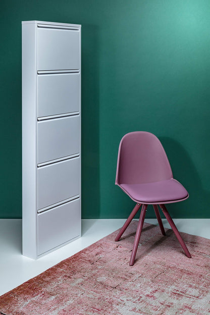 Kare Design Schuhschrank Caruso - Weiss, 5 Klappen schmal