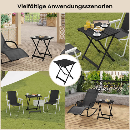 WOLTU Campingtisch klappbar, Aluminium Gartentisch schwarz