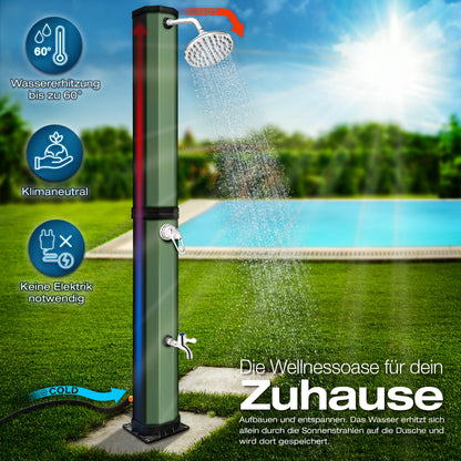 tillvex Solardusche 35 Liter mit Abdeckung und Fussdusche