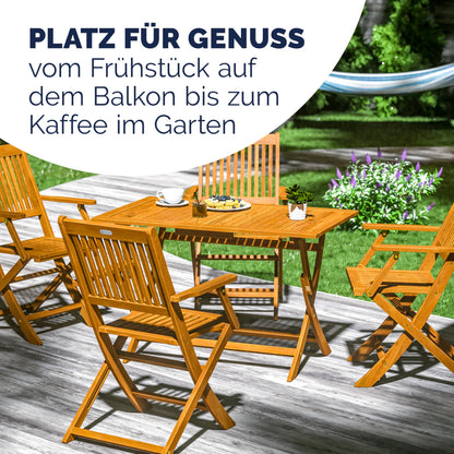 Casaria Sydney Gartenstuhl – Akazienholz klappbar 4er Set