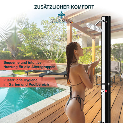 Steinkirch Solar Gartendusche 35L – Ø 300mm Edelstahl