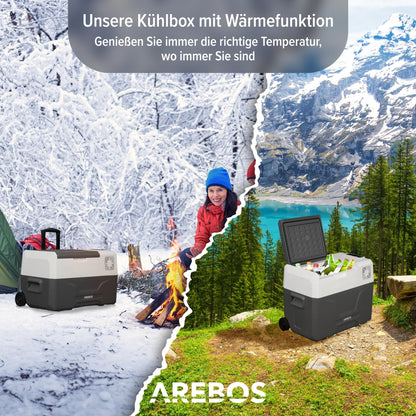 Arebos elektrische Kompressor Gefrierbox 39L mit Rollen