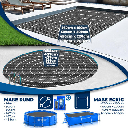 KESSER® Pool Solarabdeckplane Solarfolie – Rechteckig 600x400cm