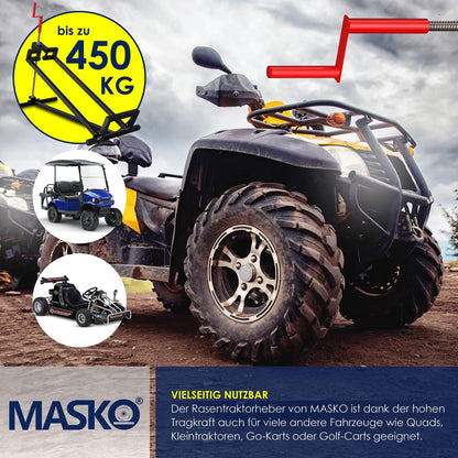 MASKO® XXL Rasentraktorheber 450kg Neigbar – Schwarz