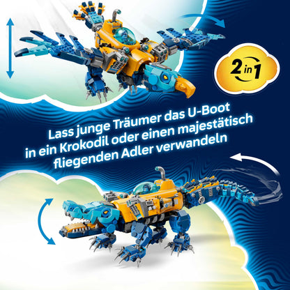 LEGO DREAMZzz 71512 Krokodil-U-Boot 2in1 Bauset mit Minifiguren