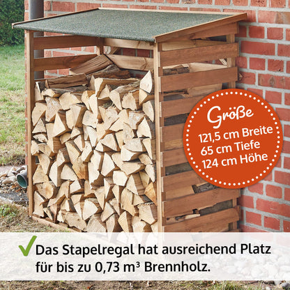 zooprinz Brennholzregal Wetterfest – Lasiertes Holz Gross