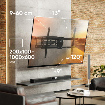 ONKRON M10-B TV Wandhalterung schwenkbar – Ultra Slim Schwarz