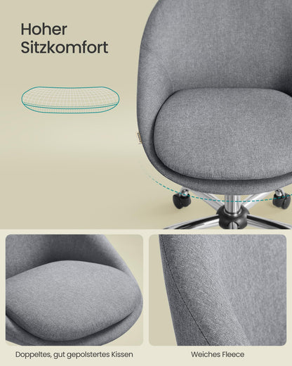 SONGMICS OBG020G05 Homeoffice-Stuhl Baumwoll-Leinen schiefergrau