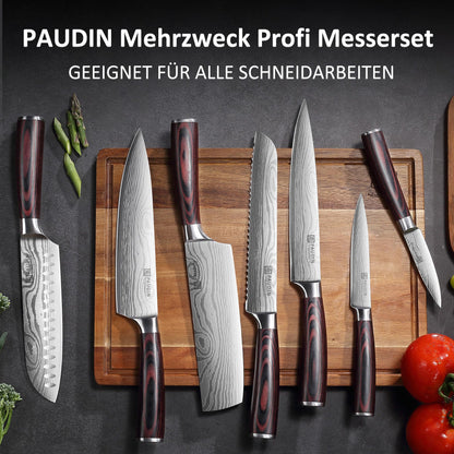 PAUDIN Profi-Messerset 7-teilig - Küchenmesser Set Edelstahl