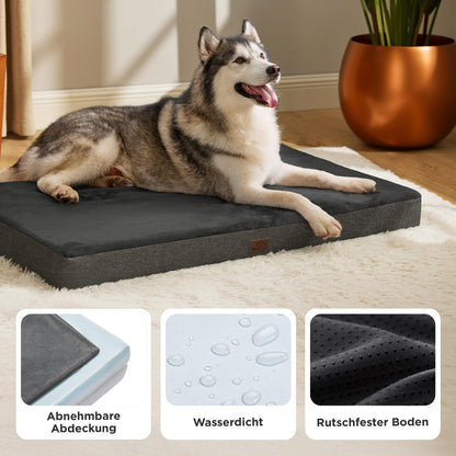 BEDSURE Orthopädisches Hundekissen - Grosse Hunde Memoryschaum Dunkelgrau