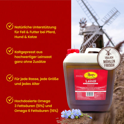 Scheidler horse-direkt Leinöl für Pferde, Hunde & Katzen 2x 5 Liter