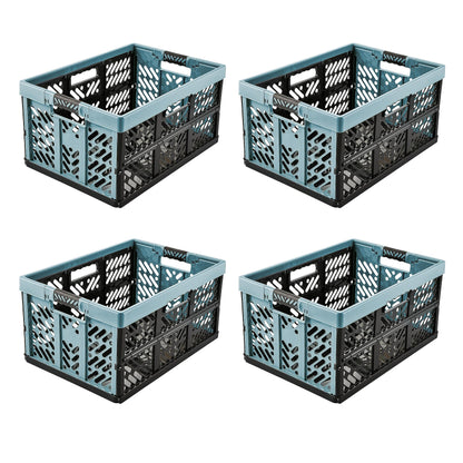 keepper Ben Profi-Klappboxen 4er-Set – 45 l Nordic Blue. Faltbare, rechteckige Boxen für Lagerung und Transport.