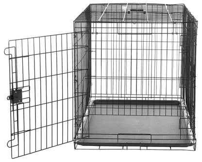 Amazon Basics Faltbarer Hundekäfig Metalldraht – Doppeltür Schwarz L