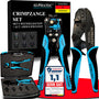 ALPHATEC Crimpzangen-Set PRO-08 mit Wechselbacken und Abisolierzange, 8-teilig im Koffer
