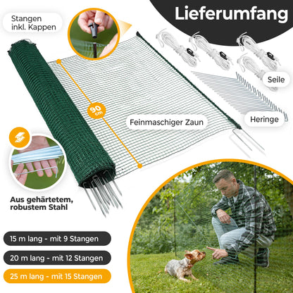 Naturiz mobiler Weidezaun & Hundezaun 25m, 90cm hoch, ohne Strom