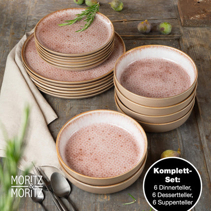 Moritz & Moritz TERRA 18-tlg Geschirrset 6 Personen - Terracotta