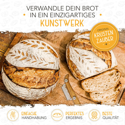 KRUSTENZAUBER Gärkörbchen Set mit 2 Bäckermessern, rund & oval