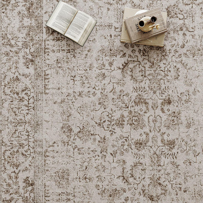 Vintage Hellbraun Waschbarer Kurzflor Teppich 240x300cm Wohnzimmer