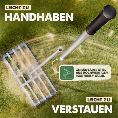 GARLINGO Rasenrakel GL-RR mit 1,7 m Metallstiel, 75 x 35 cm
