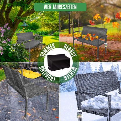 KESSER Gartenbank Polyrattan 2-Sitzer wetterfest - Anthrazit