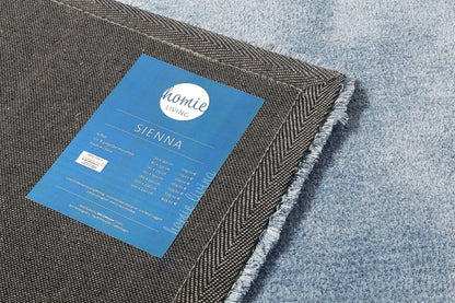 Homie Living Sienna Hochflor Teppich Hellblau Meliert 200x200 cm