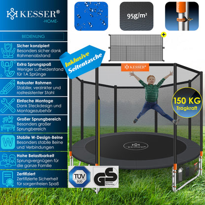 KESSER Gartentrampolin Ø 305 cm, Komplettset mit Sicherheitsnetz