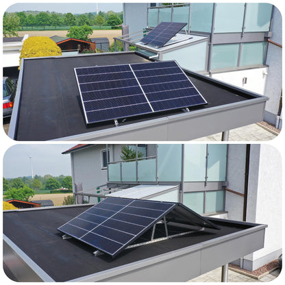 4er-Set Solarmodul Halterung – Neigbar bis 114.5cm Modulbreite