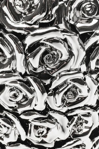Kare Design Vase Rose Silber Steingut Vintage Dekorationsvase