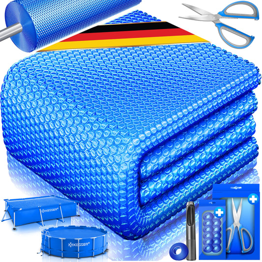 KESSER® Pool Solarfolie Poolabdeckung, rund 549cm, 400µm. Dient zur Poolheizung und reduziert Wärmeverlust.