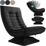 Casaria® verstellbarer Boden-Lounge-Sessel – drehbar, schwarz. Schwarzer, gepolsterter Sessel zum flexiblen Sitzen am Boden.