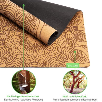BACKLAXX Yogamatte Kork Naturkautschuk - FAZ Testsieger