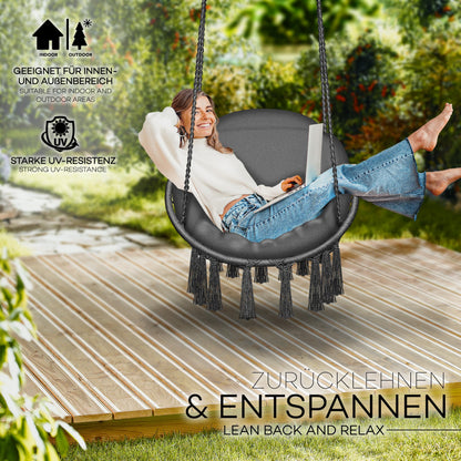tillvex Hängesessel TVHS011 mit Kissen, Hängestuhl bis 200 kg