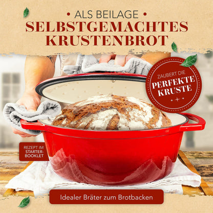 KRUSTENZAUBER Emaille Gusseisen Bräter KRZ 24 – 33cm 6l Oval