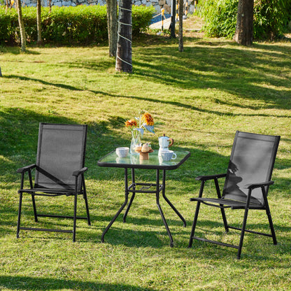 Yaheetech Gartenstühle 2er Set, klappbare Hochlehner bis 150 kg