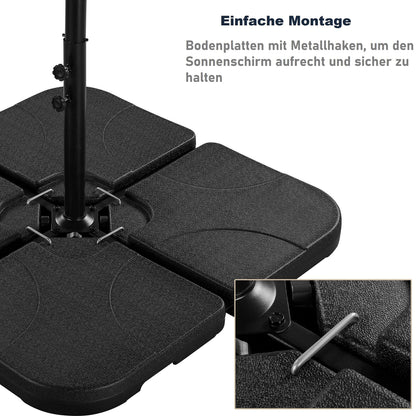 Yaheetech Sonnenschirmständer 4-teilig, Ampelschirmständer befüllbar