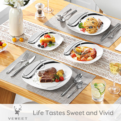 VEWEET FIONA Porzellan Geschirrset 18-teilig für 6 Personen