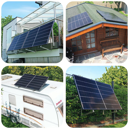 4er-Set Solarmodul Halterung – Neigbar bis 114.5cm Modulbreite