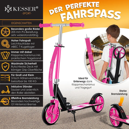 KESSER® Fairy Klappbarer City-Tretroller Kickscooter - Pink