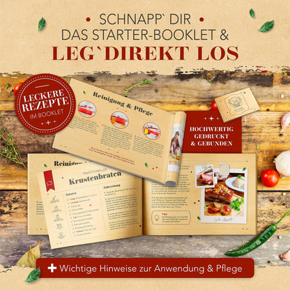 KRUSTENZAUBER Emaille Gusseisen Bräter KRZ 24 – 33cm 6l Oval