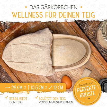 KRUSTENZAUBER Gusseisen Brotbackform mit Deckel – 28cm Emaille