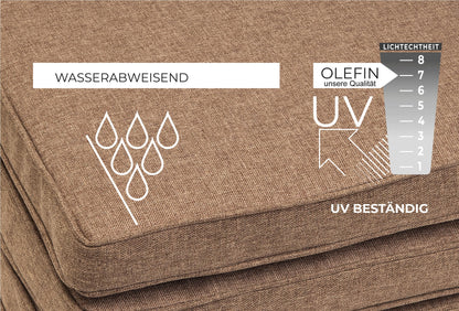 sunnypillow 4er Set Stuhlkissen - Wasserdicht UV-fest 45x45cm Braun