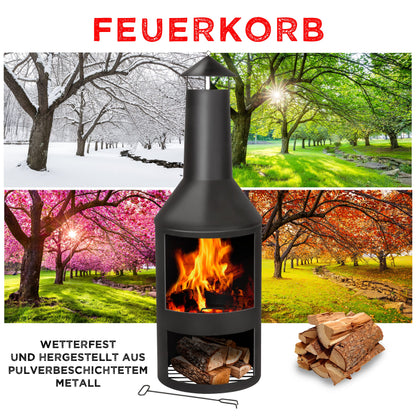 BBQ Collection Terrassenofen Schornstein – Gartenkamin Karbonstahl