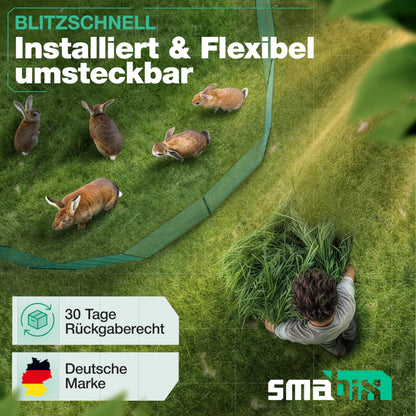 Smabix® Mobiler Zaun zum Einstecken Komplett-Set - 25m x 90cm