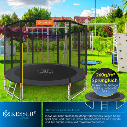 KESSER Gartentrampolin Ø 305 cm, Komplettset mit Sicherheitsnetz