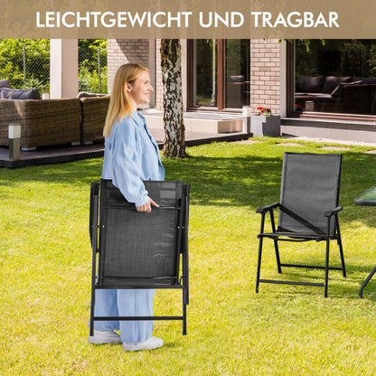 Yaheetech Gartenstühle 2er Set, klappbare Hochlehner bis 150 kg