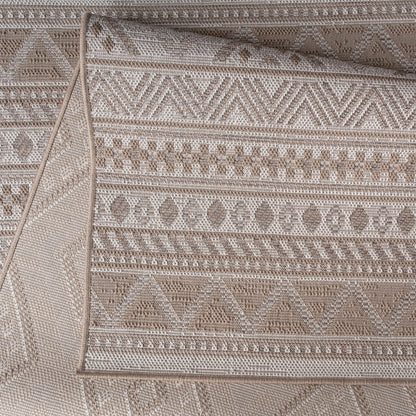 Paco Home Outdoor Teppich Boho Flachgewebe Beige 160x220 cm
