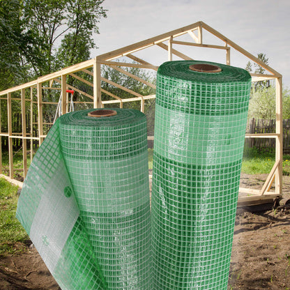Aquagart Gewächshaus Gitterfolie – 250g, 4,0m breit, grün/transparent