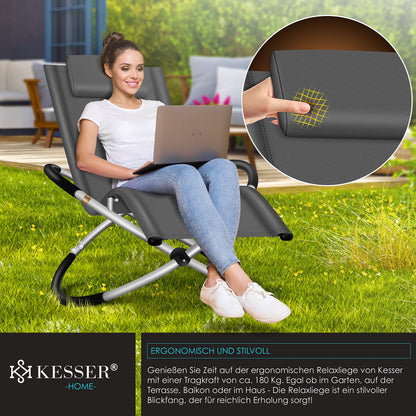 KESSER® Relaxliege Garten Schwungliege klappbar Anthrazit